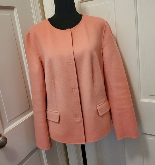 Talbots Pink Wool Blazer size Large Snap Close, Classic Business - Picture 1 of 11